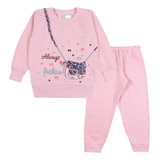 Conjunto Infantil Menina Roupas Bebê Moletom Peluciado