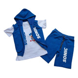 Conjunto Infantil Menino 3 Peças Sonic