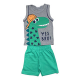 Conjunto Infantil Menino Regata M/m Bermuda Moletinho 123