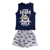 Conjunto Infantil Menino Regata Verao Com Bermuda 4-6-8