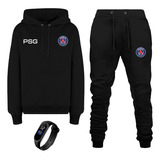 Conjunto Infantil Moletom De Frio Psg+relógio