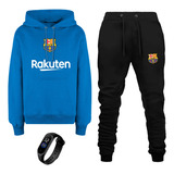 Conjunto Infantil Moletom Frio+relógio Prova Dágua Barcelona