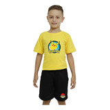 Conjunto Infantil Pokemon Pikachu Camiseta E