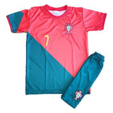 Conjunto Infantil Ronaldo Cristiano Criança Short E Camisa !