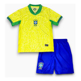 Conjunto Infantil Seleção Brasileira - Uniforme Brasil Kids