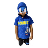 Conjunto Infantil Sonic Personagem Menino Com