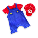 Conjunto Infantil Super Mario Fantasia Nintendo Bebe Festa