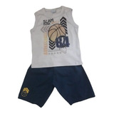 Conjunto Infantil Tam. 3 Anos Menino Regata Bermuda Molekada