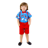 Conjunto Infantil Três Palavrinhas Azul Roupa Menino