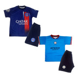 Conjunto Infantil Uniforme Futebol Kit C/ 2 P S G E City
