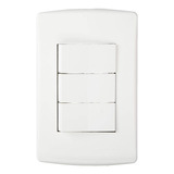 Conjunto Interruptor Simples Triplo Siena Alumbra 6531 Cor Branco