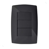 Conjunto Interruptor Triplo Simples 4x2 Home Grafite B'lux