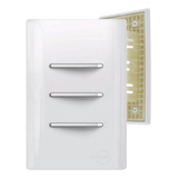 Conjunto Interruptor Triplo Simples Branco Novara (5 Peças)