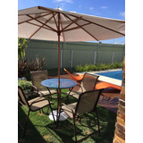 Conjunto Jardim Com Mesa+guarda-sol+4 Cadeiras Mor