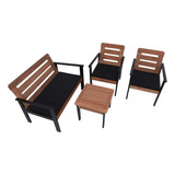 Conjunto Jardim Namoradeira 4 Peças Madeira Maciça Almofadas