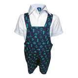 Conjunto Jardineira + Camisa Social Bem Levinho Para O Bebe