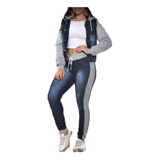 Conjunto Jeans Moleton Calça+jaqueta Super