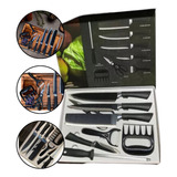 Conjunto Jogo De Facas Luxo Cozinha Profissional