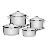 Conjunto Jogo De Panelas Solar 4 Peças Aço Inox Tramontina