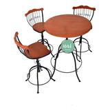 Conjunto Jogo Mesa 50cm Bistrô 3 Banquetas Área Gourmet Bar