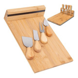 Conjunto Jogo P/ Cortar Queijo 5 Pçs Inox Kit Facas Espátula