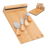 Conjunto Jogo P/ Cortar Queijo 5 Pçs Inox Kit Facas Espátula