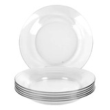 Conjunto Kit 12 Pratos Duralex Astral Refeições Transparente Lisa