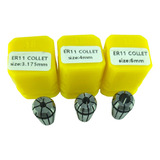 Conjunto Kit 3 Pinças Er11 1/8 4mm E 6mm Fresa Router Cnc 