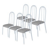 Conjunto Kit 6 Cadeiras Cozinha Jantar Metal Almofadada Aço