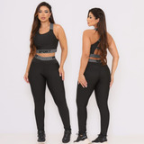 Conjunto Kit Academia Fitness Legging E