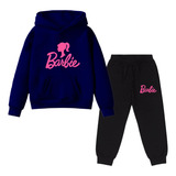 Conjunto Kit Blusa E Calça Moletom Infantil Barbie Ken Filme