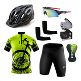 Conjunto Kit Ciclismo + Capacete +
