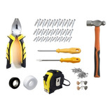 Conjunto Kit De Ferramentas Chaves De Fenda Alicate Martelo
