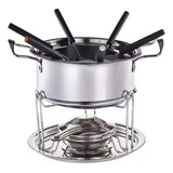 Conjunto Kit Fondue Inox 11 Peças Chocolate Queijo Carne