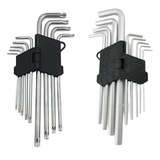 Conjunto Kit Jogo Chave L Allen E Torque Aço Torx Mecânico