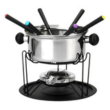 Conjunto Kit P/ Fondue 11 Peças Inox Queijo Chocolate Carne