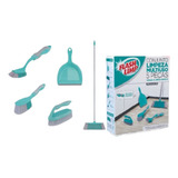 Conjunto Limpeza Multiuso 5 Pçs Flashlimp Escova Pá Vassoura