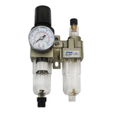 Conjunto Lubrifil 1/4'' Bsp Mini Copo Metálico Fluir -12 Bar