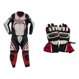 Conjunto Macacão Alpinerstars Motegi 2 Pc + Luva Dainese 