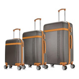 Conjunto Malas De Viagem Pmg Bruges Swiss Move Marrom