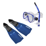 Conjunto Máscara Snorkel Nadadeira Infantil Mergulho