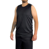 Conjunto Masculino Bermuda E Regata Preto Básico Esportivo