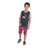 Conjunto Masculino Regata C/ Bermuda Dinossauro