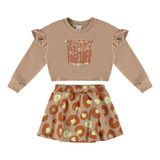 Conjunto Menina Infantil Animal Print Moletom Malwee Kids