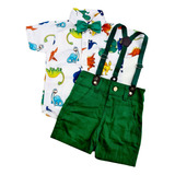 Conjunto Menino Roupa Festa Aniversário Dinossauro Dino