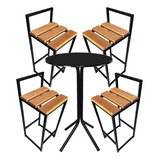 Conjunto Mesa Bistrô 4 Banqueta 72,5cm Reforçado C/ Encosto