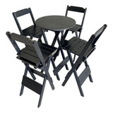 Conjunto Mesa Bistro C/ 4 Cadeiras Dobraveis Madeira Oferta