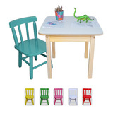 Conjunto Mesa Com 1 Cadeira Colorida Didatica Para Desenhar