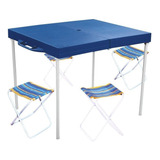 Conjunto Mesa Com 4 Banquetas Para Jardim Piscina Praia Mor