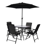 Conjunto Mesa Com 4 Cadeiras E Guarda-sol Chicago - Mor